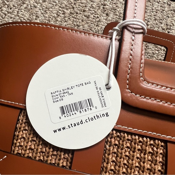 NWT STAUD Raffia Shirley Tote Bag - Picture 5 of 12